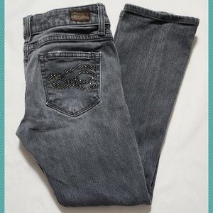 Paige Gray Wash Blue Heights Low Rise Skinny Ankle Jeans